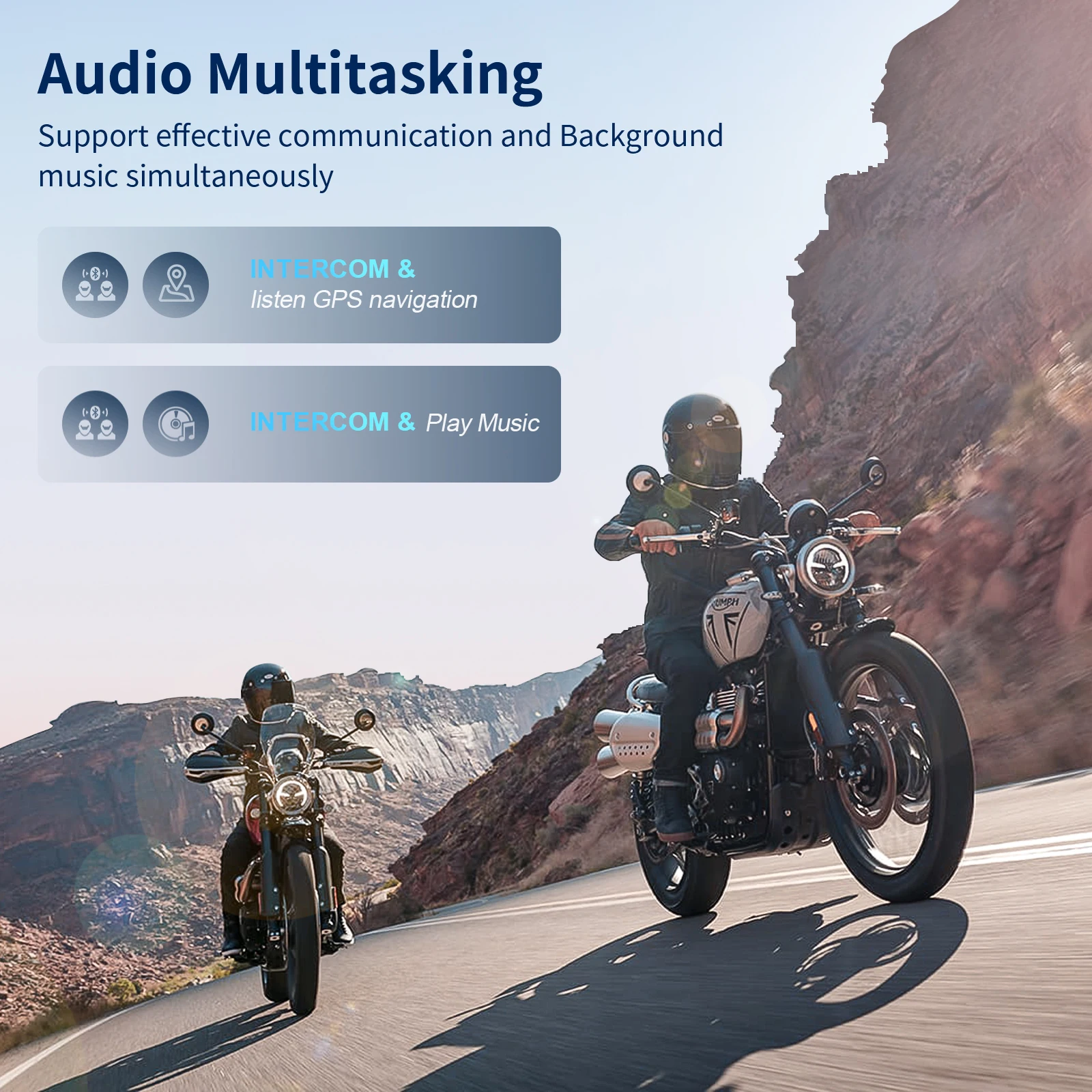 Fodsports FX10C Mesh Motorcycle Bluetooth Mesh Intercom Wireless Helmet Headset,Music Share,FM Radio.
