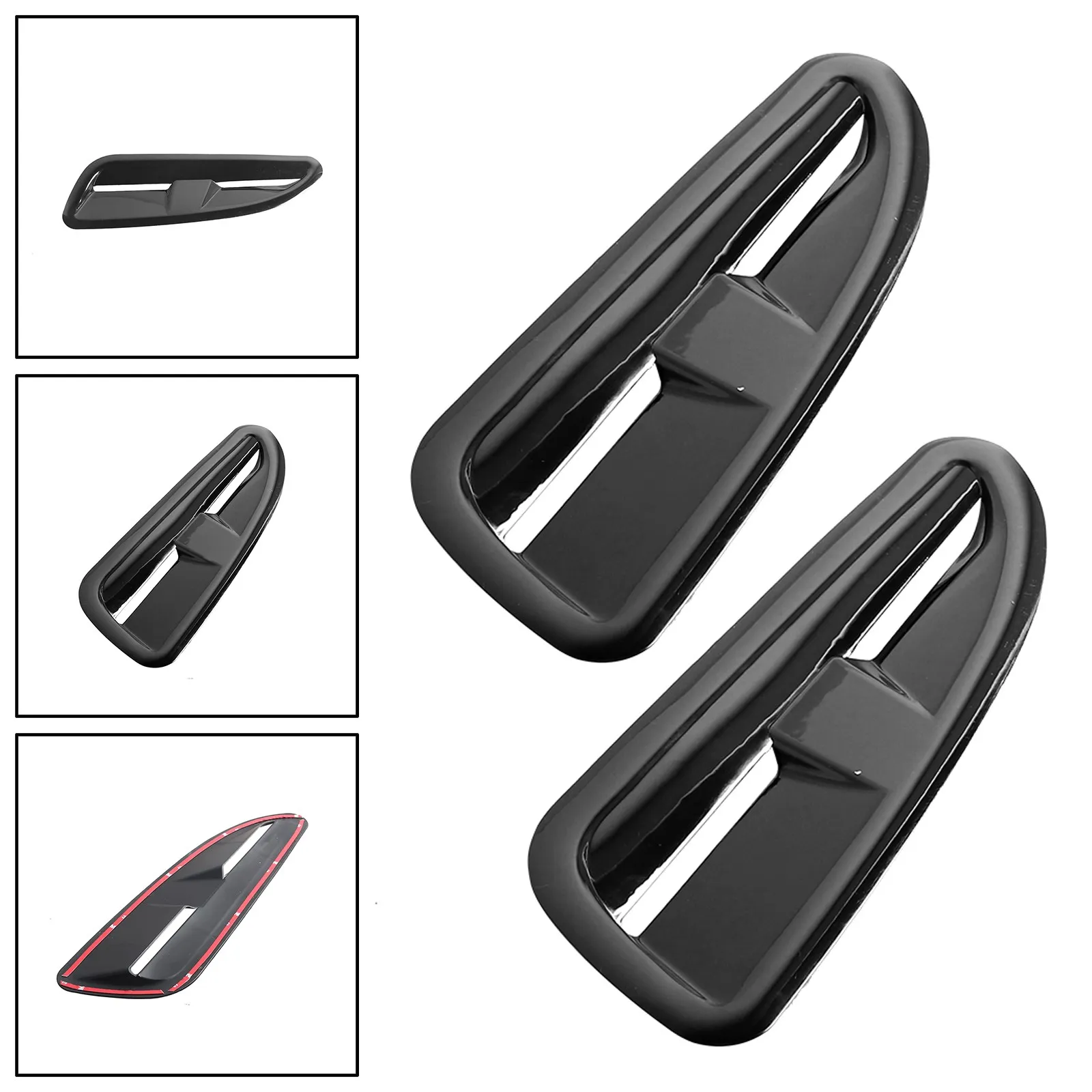 Areyourshop ABS Plastic Bonnet Vents Gloss Black Finish For Jaguar Xkr Style Rs Vxr For Ford For Bmw Car Auto Parts