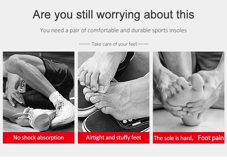 1Pair Arch Support Plantar Fasciitis Shoes Insoles for Feet Orthopedic Insole Men Silicone Shock absorbing Non slip Shoe Pads