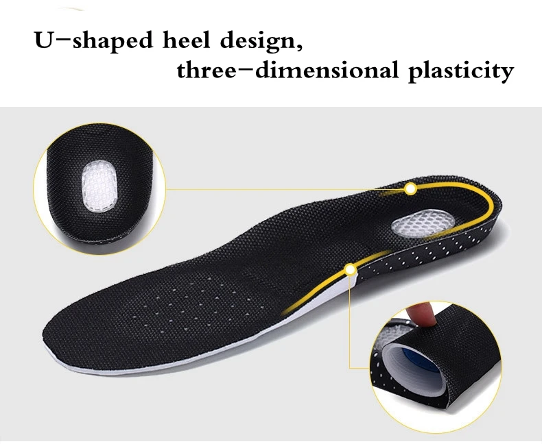 1Pair Arch Support Plantar Fasciitis Shoes Insoles for Feet Orthopedic Insole Men Silicone Shock absorbing Non slip Shoe Pads