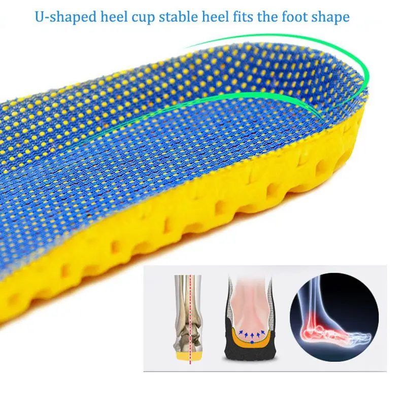 Sport Insoles for Shoes Men Women Soft Memory Foam Running Insole Comfortable Breathable Shoe Pads Shock Absorption Shoe Sole