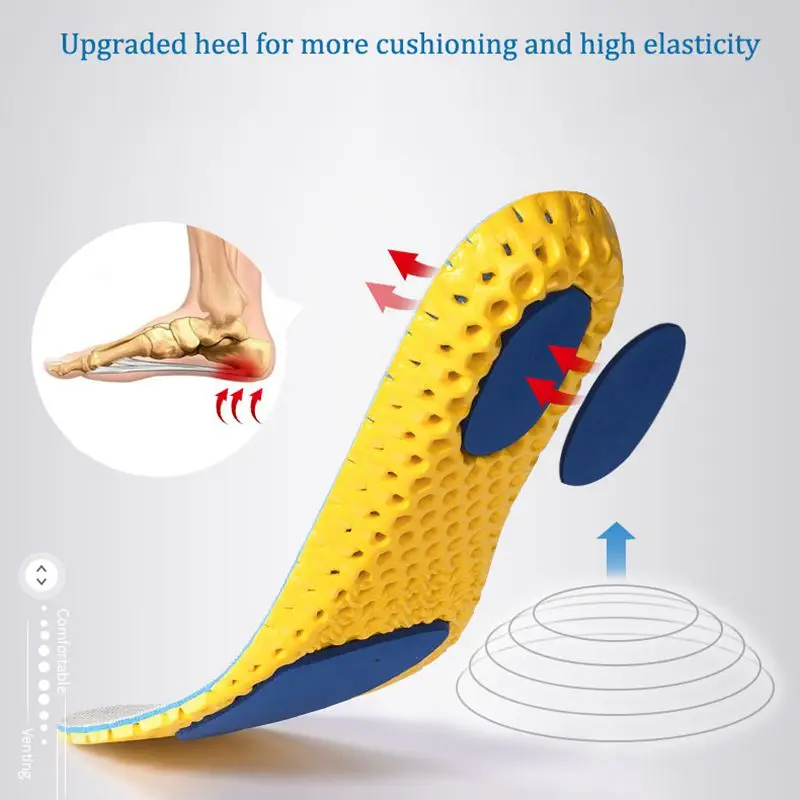 Sport Insoles for Shoes Men Women Soft Memory Foam Running Insole Comfortable Breathable Shoe Pads Shock Absorption Shoe Sole