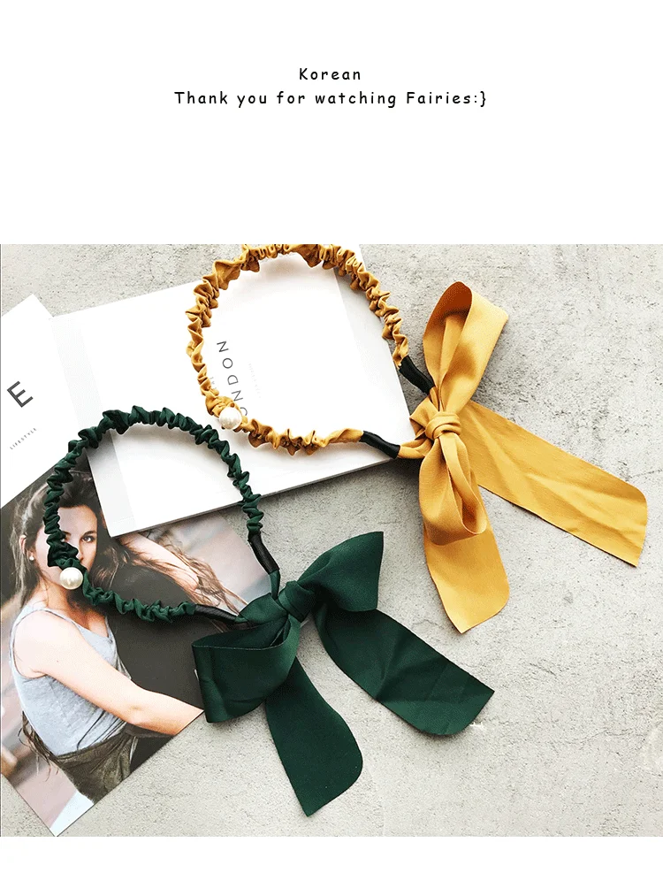 New Tassel Hairband Novelty Hair Bezel For Women Girls Sweet Bow Simple streamer Headband Pandent Headband Hair Accessories