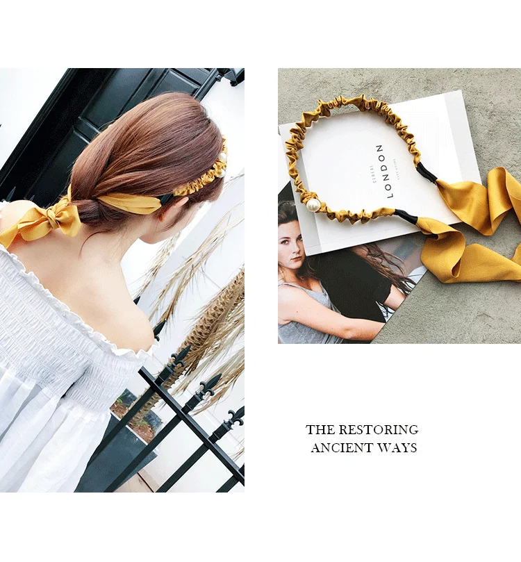 New Tassel Hairband Novelty Hair Bezel For Women Girls Sweet Bow Simple streamer Headband Pandent Headband Hair Accessories