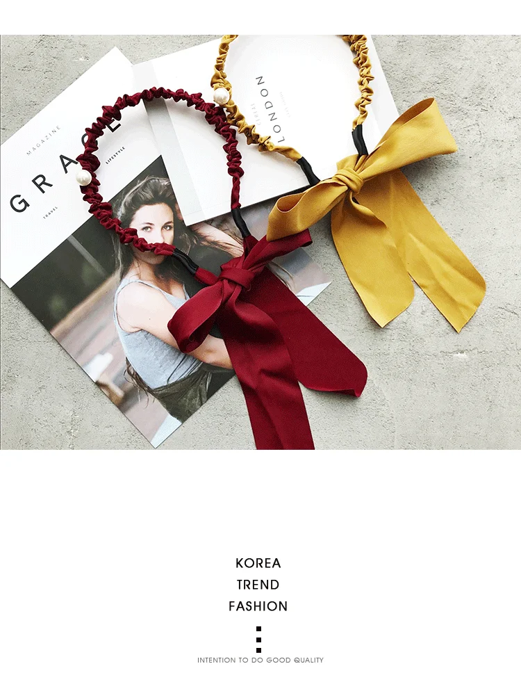 New Tassel Hairband Novelty Hair Bezel For Women Girls Sweet Bow Simple streamer Headband Pandent Headband Hair Accessories