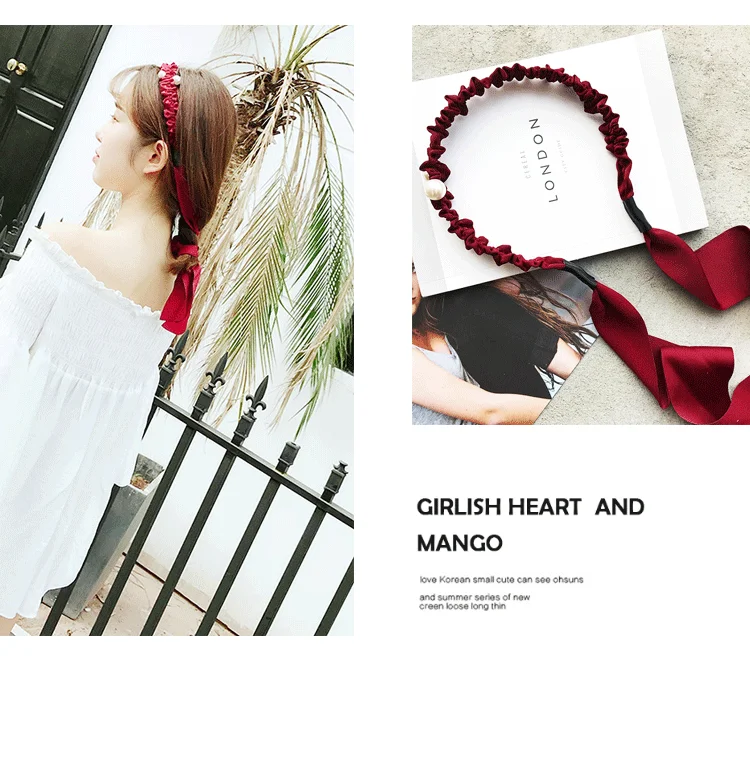 New Tassel Hairband Novelty Hair Bezel For Women Girls Sweet Bow Simple streamer Headband Pandent Headband Hair Accessories
