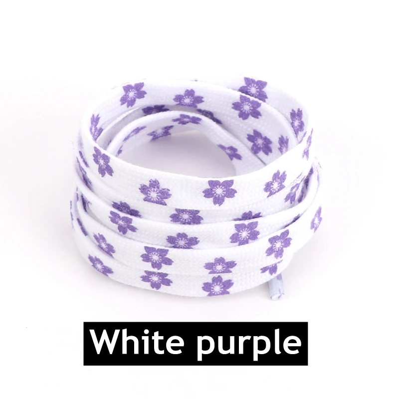 New Sakura Shoelaces Flat Little Daisies Shoe laces High-top Canvas Sneakers Shoelace AF1 Laces Shoe Strings 100/120/140/160CM