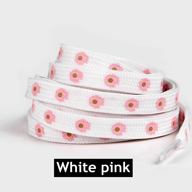 New Sakura Shoelaces Flat Little Daisies Shoe laces High-top Canvas Sneakers Shoelace AF1 Laces Shoe Strings 100/120/140/160CM