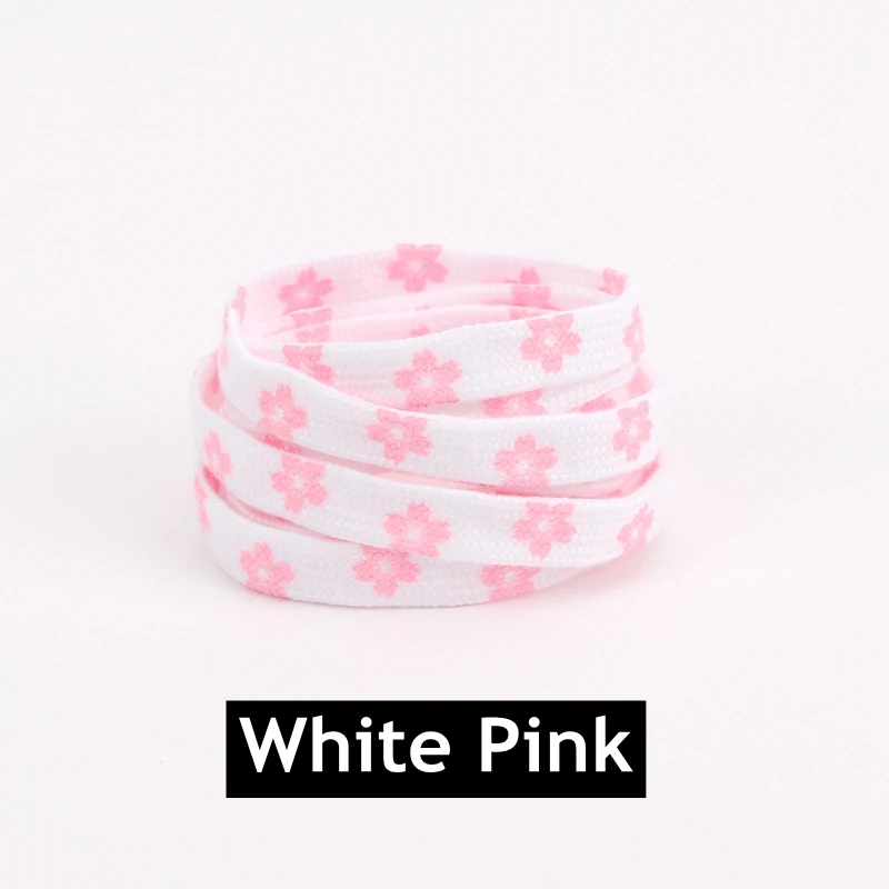 New Sakura Shoelaces Flat Little Daisies Shoe laces High-top Canvas Sneakers Shoelace AF1 Laces Shoe Strings 100/120/140/160CM