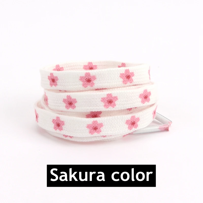New Sakura Shoelaces Flat Little Daisies Shoe laces High-top Canvas Sneakers Shoelace AF1 Laces Shoe Strings 100/120/140/160CM