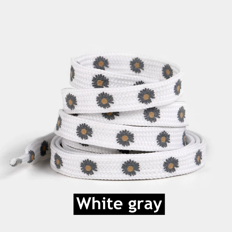 New Sakura Shoelaces Flat Little Daisies Shoe laces High-top Canvas Sneakers Shoelace AF1 Laces Shoe Strings 100/120/140/160CM