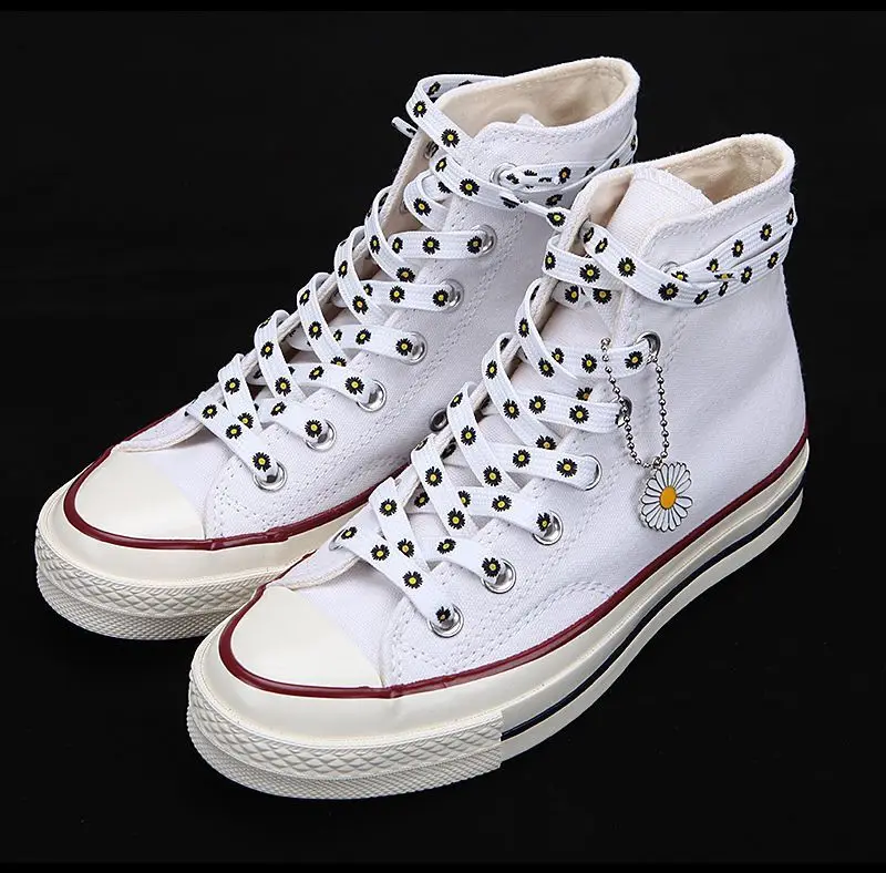 New Sakura Shoelaces Flat Little Daisies Shoe laces High-top Canvas Sneakers Shoelace AF1 Laces Shoe Strings 100/120/140/160CM