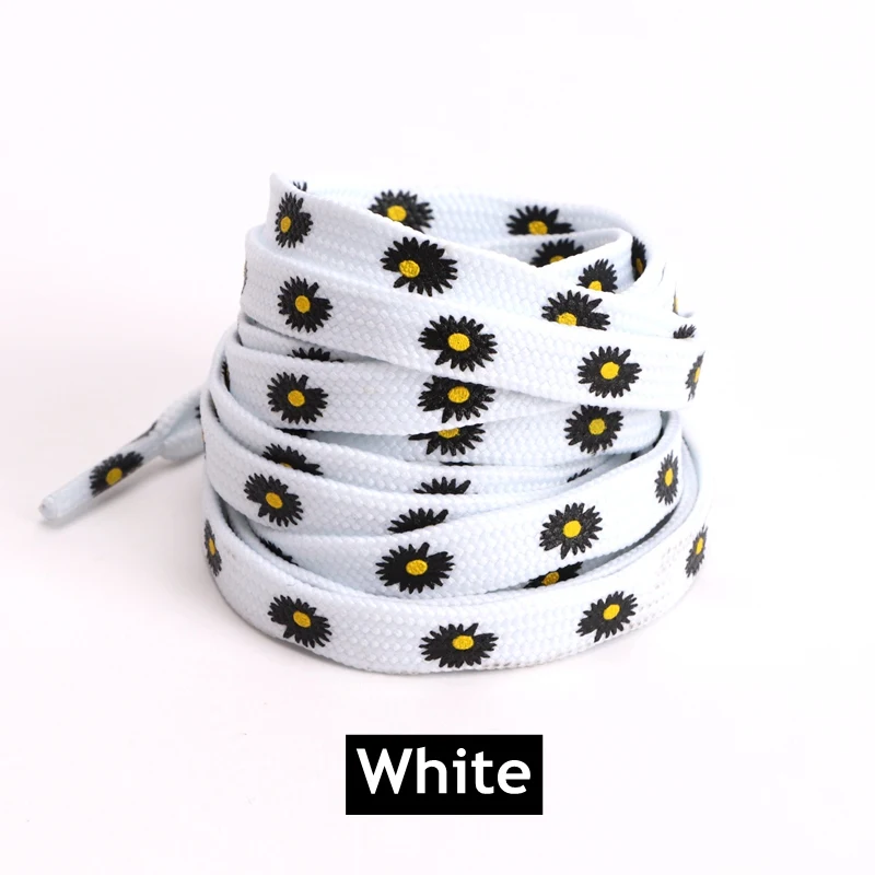 New Sakura Shoelaces Flat Little Daisies Shoe laces High-top Canvas Sneakers Shoelace AF1 Laces Shoe Strings 100/120/140/160CM
