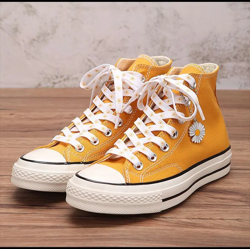 New Sakura Shoelaces Flat Little Daisies Shoe laces High-top Canvas Sneakers Shoelace AF1 Laces Shoe Strings 100/120/140/160CM