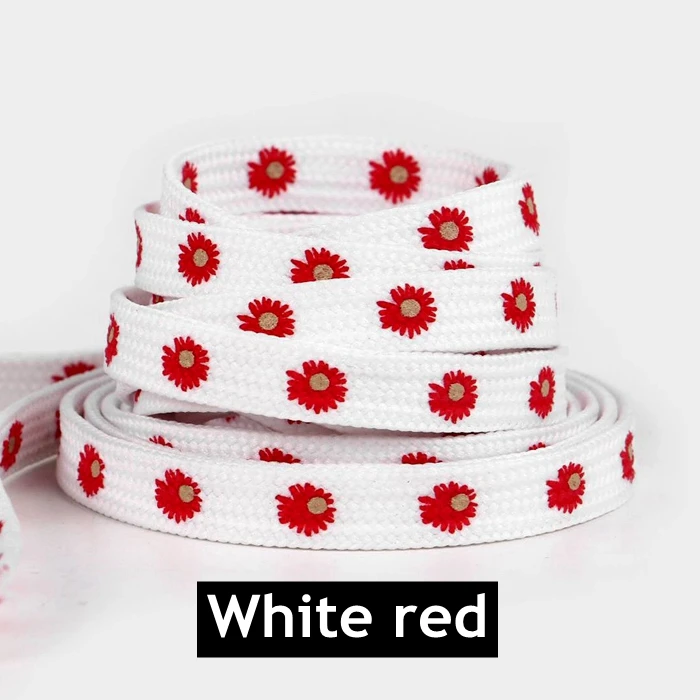 New Sakura Shoelaces Flat Little Daisies Shoe laces High-top Canvas Sneakers Shoelace AF1 Laces Shoe Strings 100/120/140/160CM