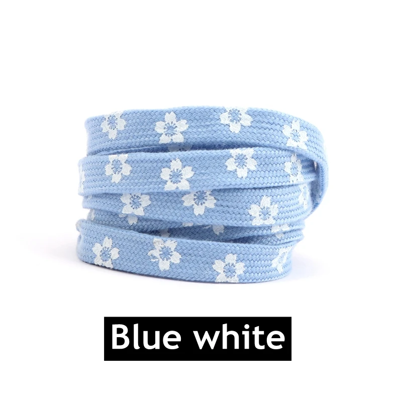 New Sakura Shoelaces Flat Little Daisies Shoe laces High-top Canvas Sneakers Shoelace AF1 Laces Shoe Strings 100/120/140/160CM