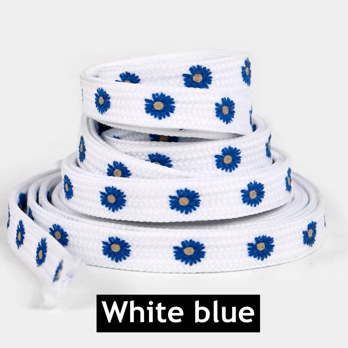 New Sakura Shoelaces Flat Little Daisies Shoe laces High-top Canvas Sneakers Shoelace AF1 Laces Shoe Strings 100/120/140/160CM