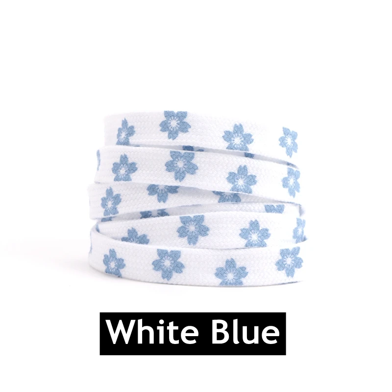 New Sakura Shoelaces Flat Little Daisies Shoe laces High-top Canvas Sneakers Shoelace AF1 Laces Shoe Strings 100/120/140/160CM