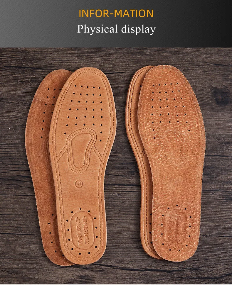 Genuine Leather Insole For Shoes Men Women Comfortable Deodorant Casual leather Insoles for Feet Quality Cowhide Flats Shoe Sole