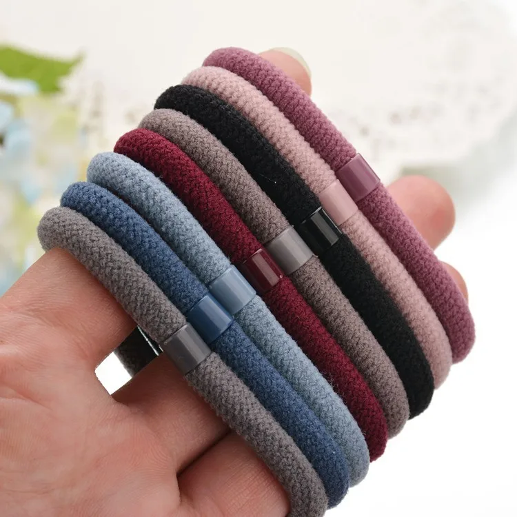 10pcs/lot For Women Elastic Hair Bands Simple Style HairTie Scrunchies Pure Color High Elastic Hair Rope Girls Hair Accessories
