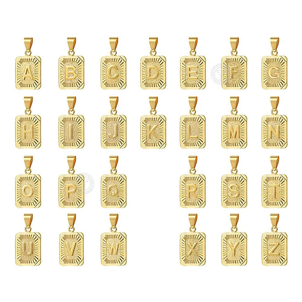 Hot Sale Initial Necklace for Women Men 26 Letters Pendant Gold Color Cuban Curb Chain For men  Jewelry Dropshipping