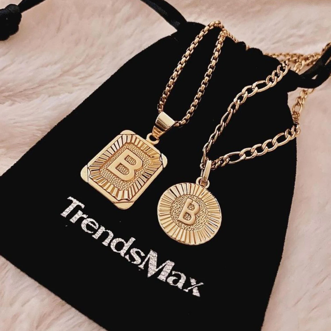 Hot Sale Initial Necklace for Women Men 26 Letters Pendant Gold Color Cuban Curb Chain For men  Jewelry Dropshipping