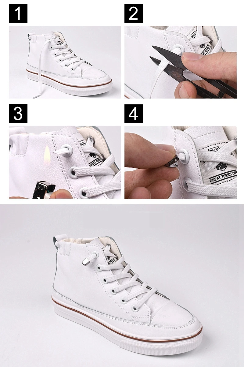 1Pair No Tie Shoe laces Elastic Shoelaces Outdoor Leisure Sneakers Quick Safety Flat Shoelace Kids And Adult Unisex Lazy laces