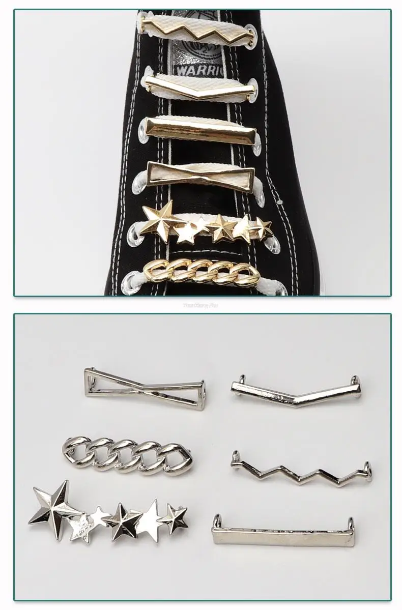 Simple Metal Shoe Charms Fashion Gold silver Sneaker Charms Girl Gift Shoe decoration DIY Shoelaces Buckles Shoes Accesories