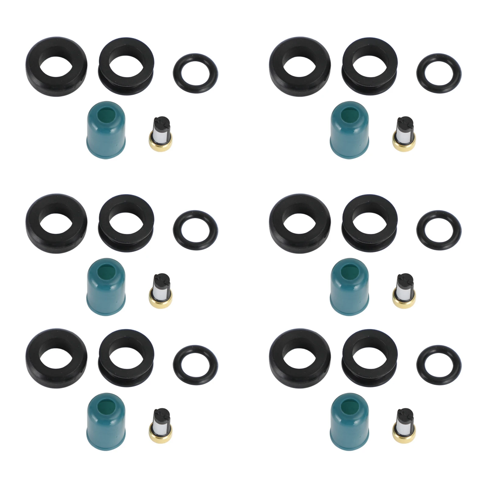 Areyourshop 6PCS Fuel Injectors Repair Seal Rebuild Kit Fit for Toyota 3VZE 1988-1995 3.0L