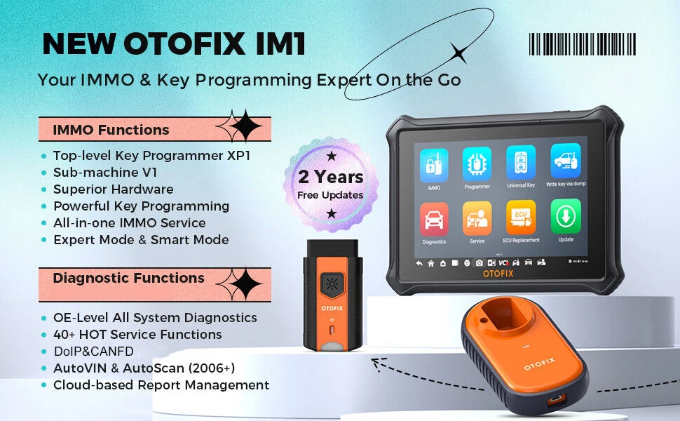 OTOFIX IM1 XP1 Por Automotive Key FOB Programming Tool Immobilizer Programmer Diagnostic Tool Full System Scanner 2 Year Update