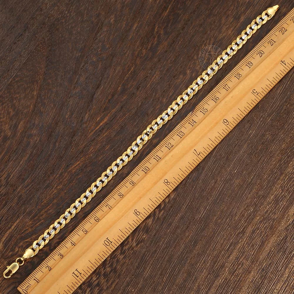 Men's Bracelet 4mm 6mm Cuban Link Chain Gold Color Mix Silver Color Bracelet for Women Men fashion 2020 Jewelry Gift GB94A