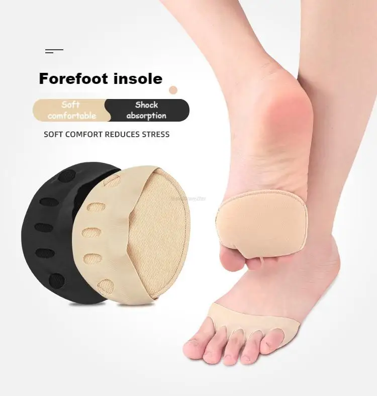 Women Forefoot Pads Silicone Insoles for Shoes Soft Breathable Foot Pads Shock Absorption Shoe Pad Adjust Size Half Inserts