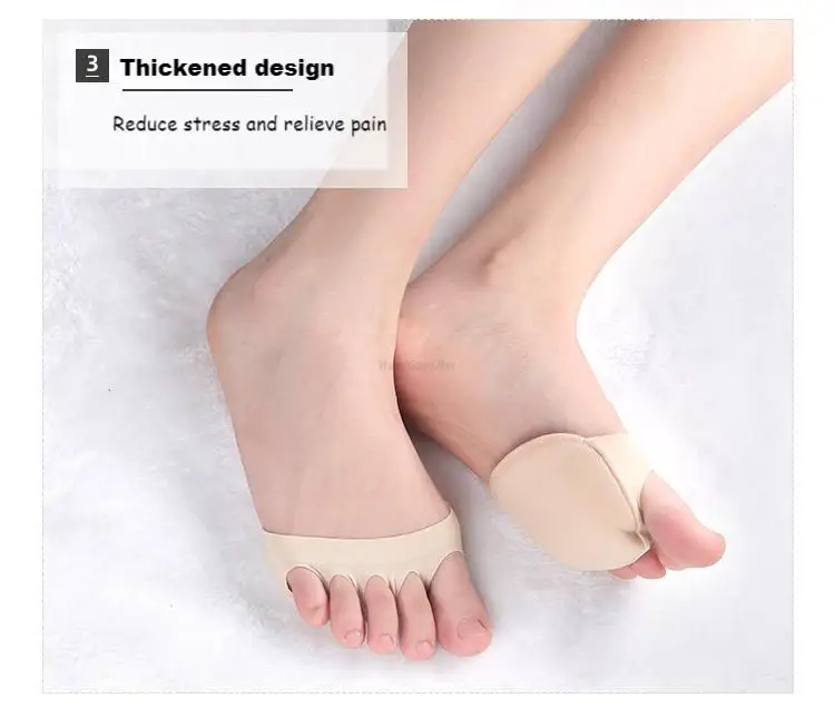 Women Forefoot Pads Silicone Insoles for Shoes Soft Breathable Foot Pads Shock Absorption Shoe Pad Adjust Size Half Inserts