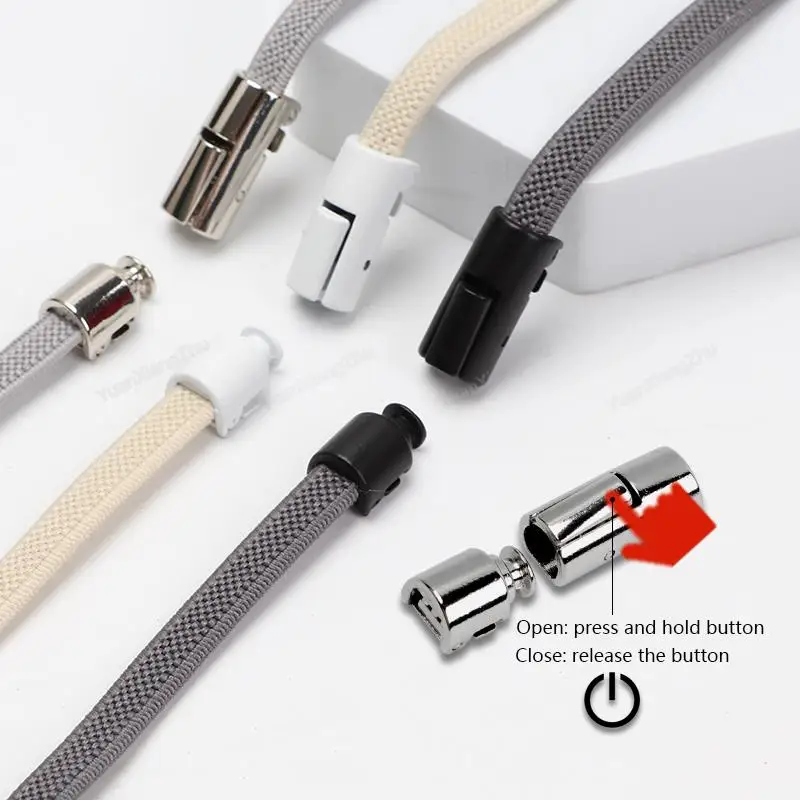 New Elastic Laces Sneakers Round Press Lock Shoelaces Without ties Kids Adult No Tie Shoelace Rubber Bands Shoes Accessories