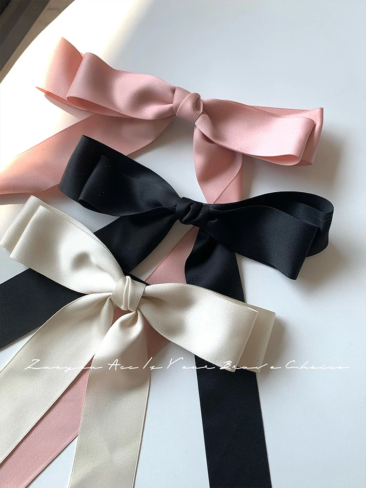 Jennie's Oversized Bow Hair Clip For Girls Ballet Style Ribbon Spring Clip Headdress And Ribbon Edge Clip Hair Accessories