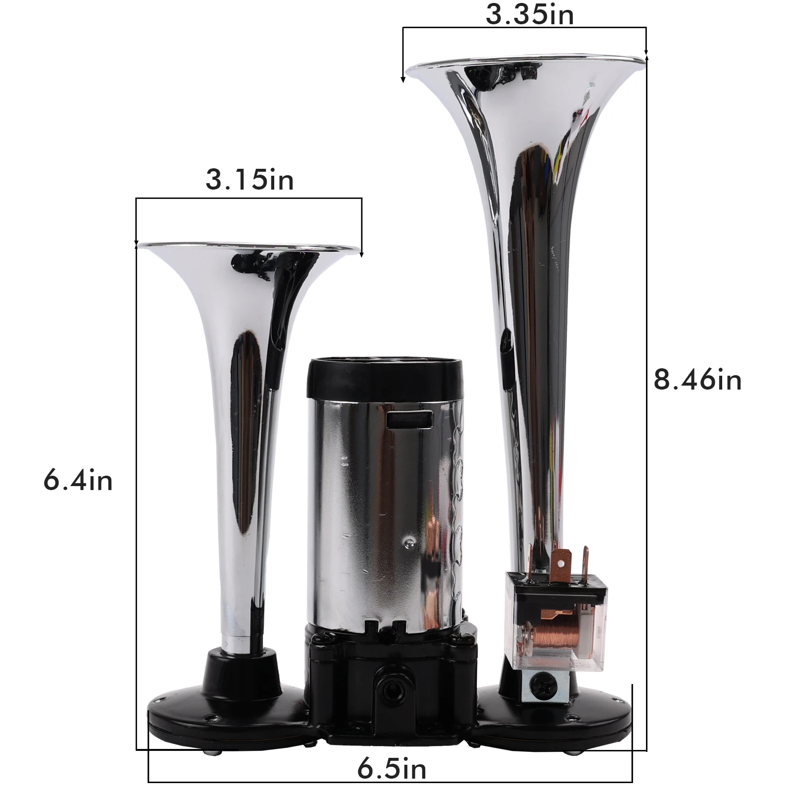 FARBIN 12V 120db Air Horn Double Tube Conjoined Pump Horn With Relay Compressor For Vehicle Truck Boat Motorcycle Accessory