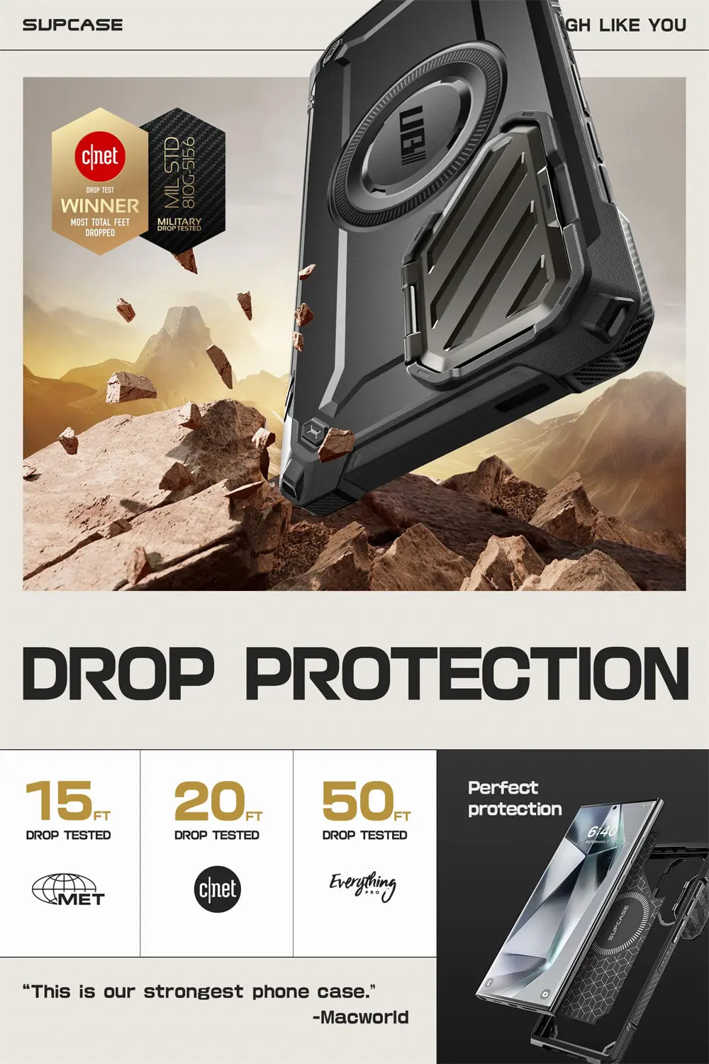 For Samsung Galaxy S24 Ultra 6.8 inch 2024 Case SUPCASE UB Mag XT Full Body Rugged Case with Camera Cover & Built-in Kickstand