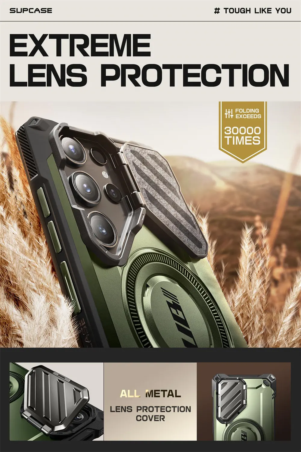 For Samsung Galaxy S24 Ultra 6.8 inch 2024 Case SUPCASE UB Mag XT Full Body Rugged Case with Camera Cover & Built-in Kickstand