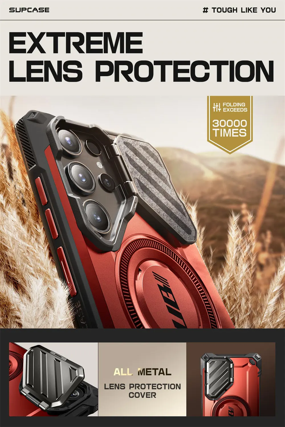For Samsung Galaxy S24 Ultra 6.8 inch 2024 Case SUPCASE UB Mag XT Full Body Rugged Case with Camera Cover & Built-in Kickstand