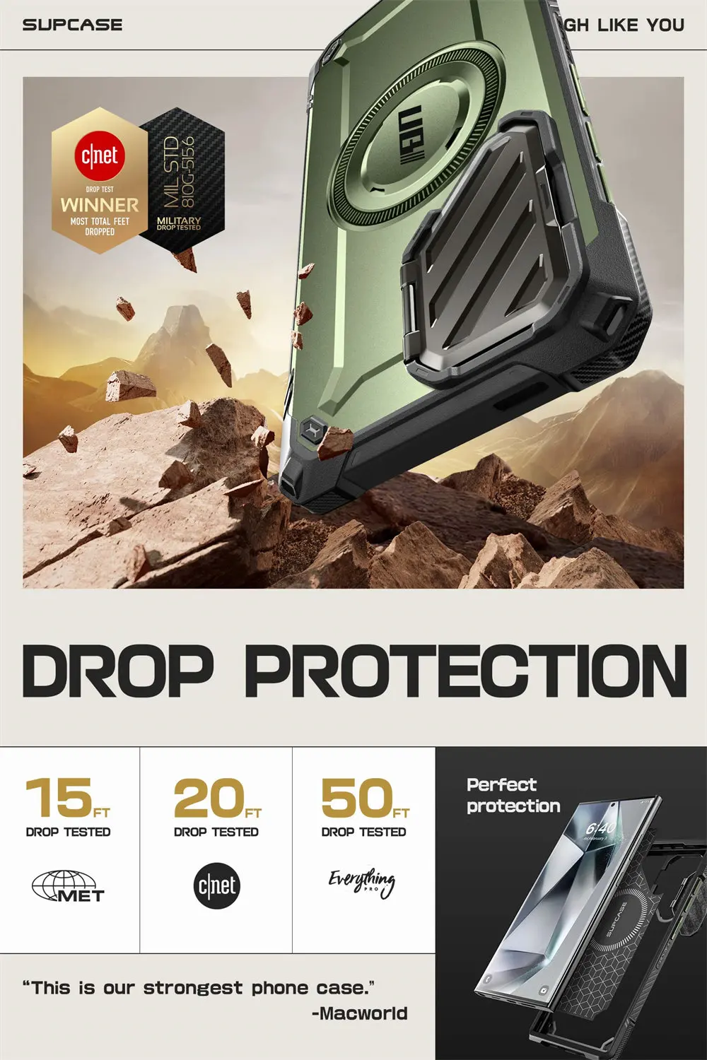 For Samsung Galaxy S24 Ultra 6.8 inch 2024 Case SUPCASE UB Mag XT Full Body Rugged Case with Camera Cover & Built-in Kickstand
