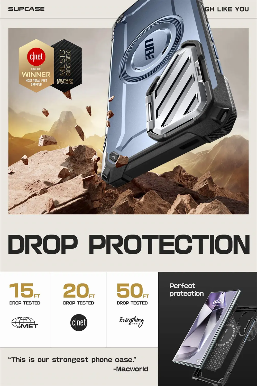 For Samsung Galaxy S24 Ultra 6.8 inch 2024 Case SUPCASE UB Mag XT Full Body Rugged Case with Camera Cover & Built-in Kickstand