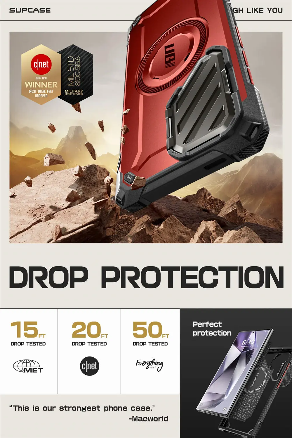 For Samsung Galaxy S24 Ultra 6.8 inch 2024 Case SUPCASE UB Mag XT Full Body Rugged Case with Camera Cover & Built-in Kickstand