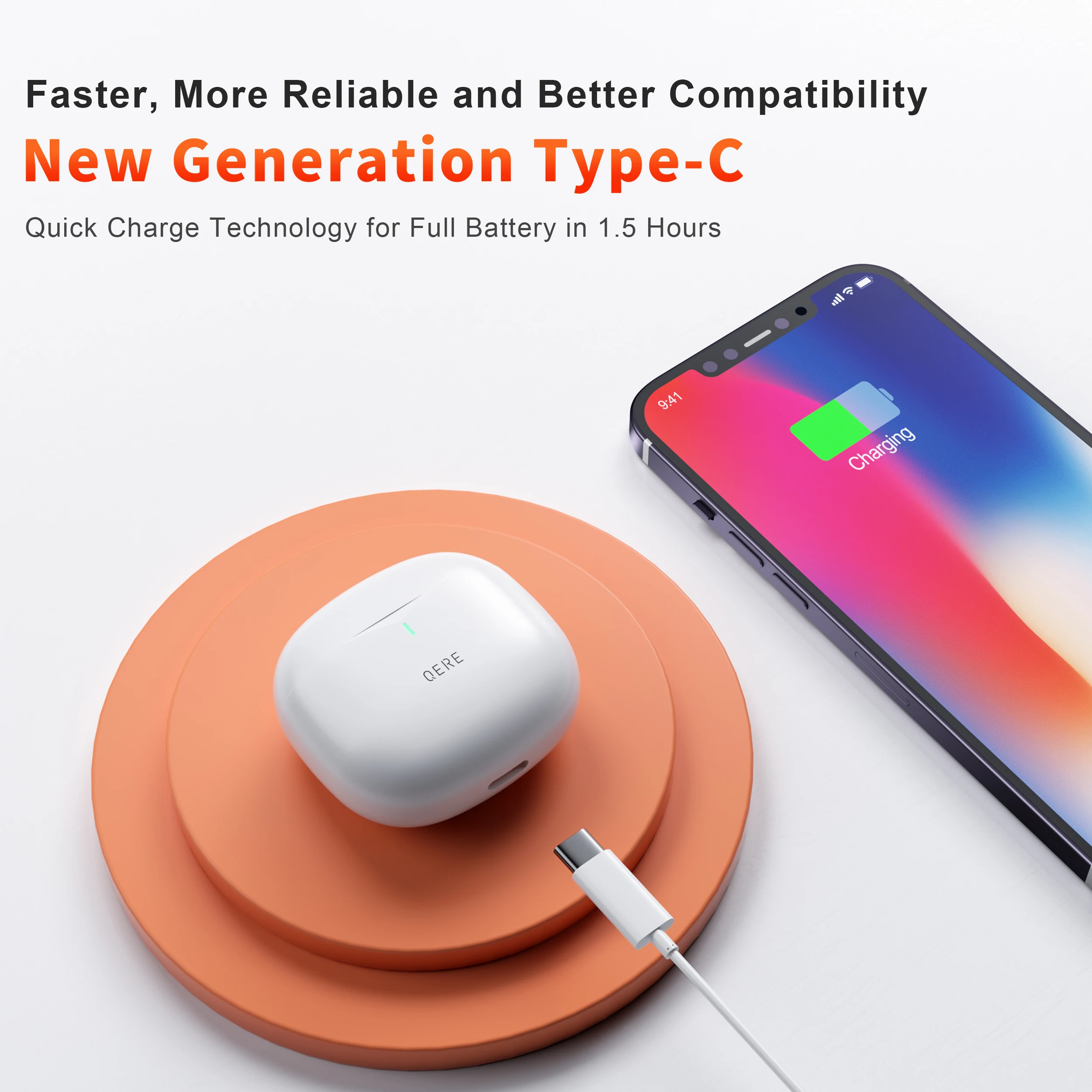 Wireless Headphones,QERE E28,NEW TWS Bluetooth 5.3,HD Microphone,HIFI Earphones,13mm Driver,Low Latency gaming waterproof Earbud