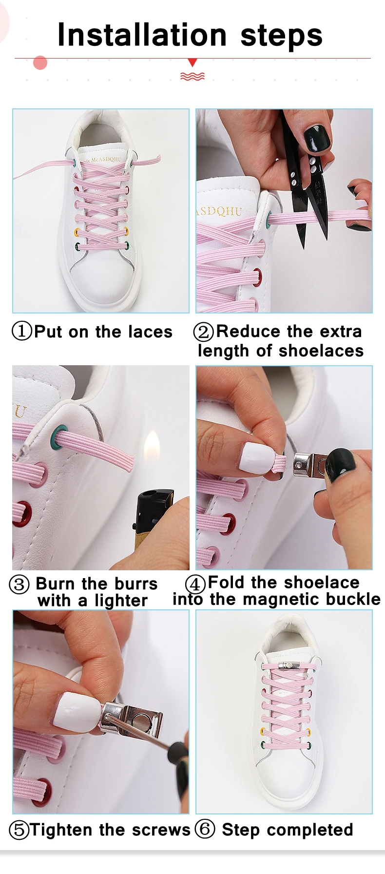 New Magnetic ShoeLaces No Tie Shoes lace Elastic Locking ShoeLace Special Creative Kids Adult Unisex Sneakers Laces strings