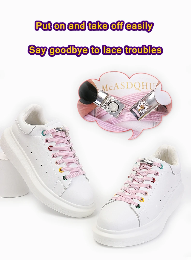 New Magnetic ShoeLaces No Tie Shoes lace Elastic Locking ShoeLace Special Creative Kids Adult Unisex Sneakers Laces strings