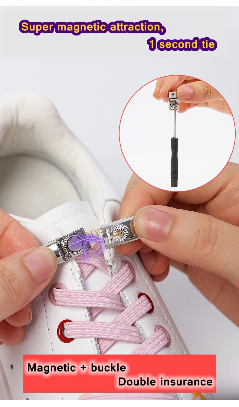 New Magnetic ShoeLaces No Tie Shoes lace Elastic Locking ShoeLace Special Creative Kids Adult Unisex Sneakers Laces strings