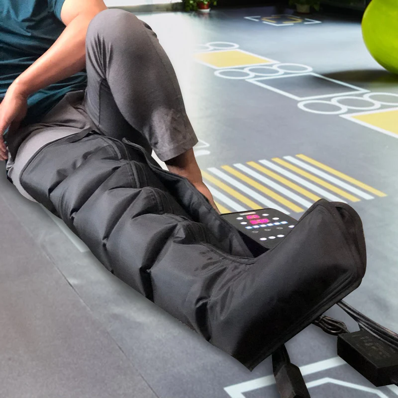 Air Pressure Massage Athlete’s Leg Recovery System with Bag 6 Independent Chambers, 4 Modes Leg Massager for Muscle Relaxation