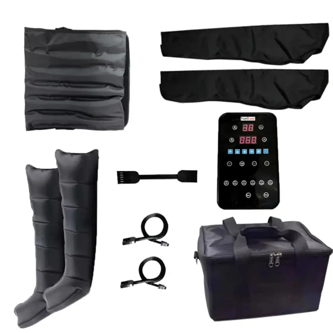Air Pressure Massage Athlete’s Leg Recovery System with Bag 6 Independent Chambers, 4 Modes Leg Massager for Muscle Relaxation