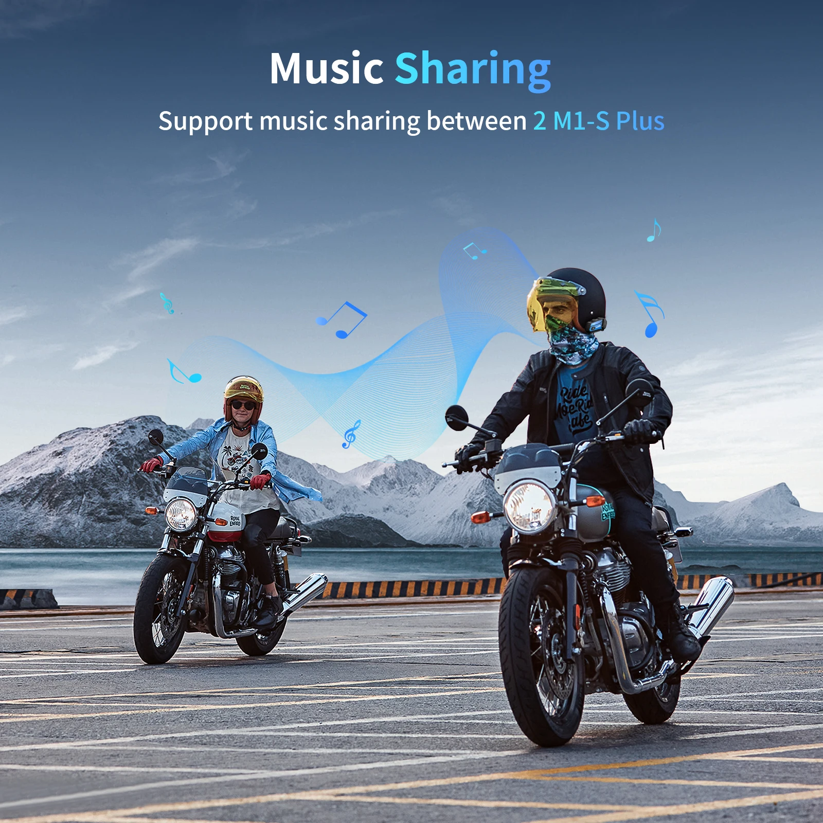 2pcs Fodsports M1-S Plus Motorcycle Helmet Intercom Wireless Bluetooth Helmet Headset 10 Riders Interphone, FM, Music Sharing