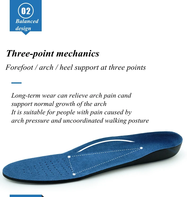 Sports Orthopedic Insoles Flat Foot Orthopedic Arch Support Insole Men and Women Shoe Pad EVA Sports Insert Sneaker Cushion Sole